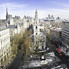 St Clement Danes Church viewed from Australia House.